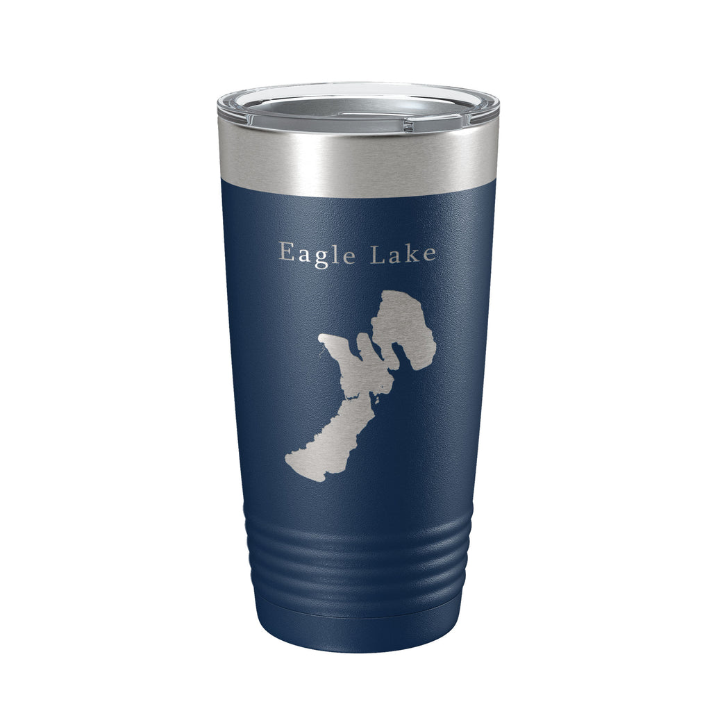 Eagle Lake Map Tumbler Travel Mug Insulated Laser Engraved Coffee Cup California 20 oz