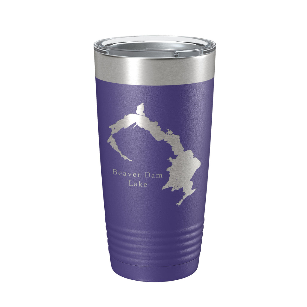 Beaver Dam Lake Map Tumbler Travel Mug Insulated Laser Engraved Coffee Cup Wisconsin 20 oz
