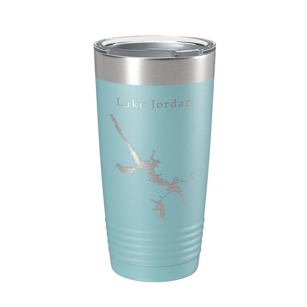 Lake Jordan Map Tumbler Travel Mug Insulated Laser Engraved Coffee Cup Alabama 20 oz