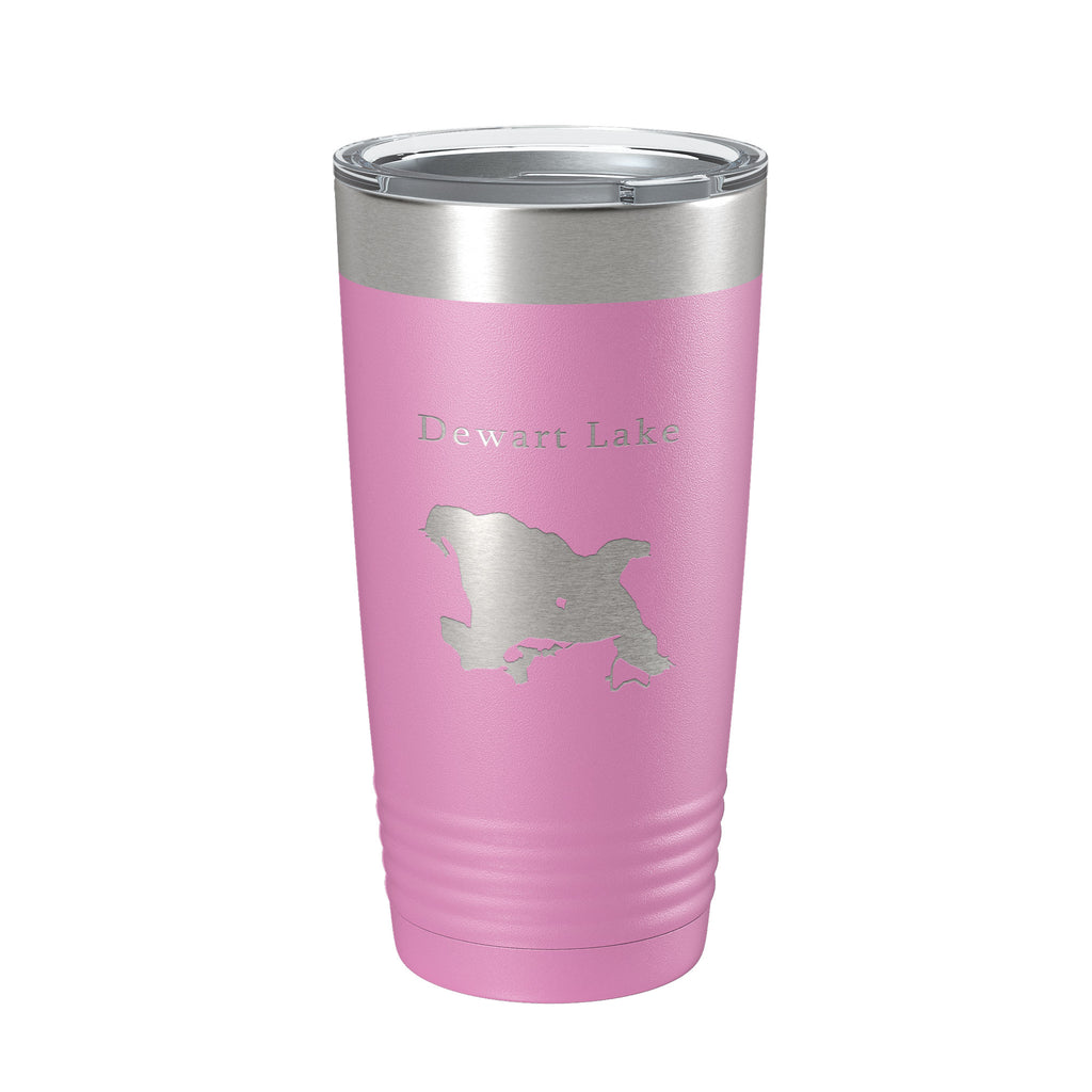 Dewart Lake Map Tumbler Travel Mug Insulated Laser Engraved Coffee Cup Indiana 20 oz