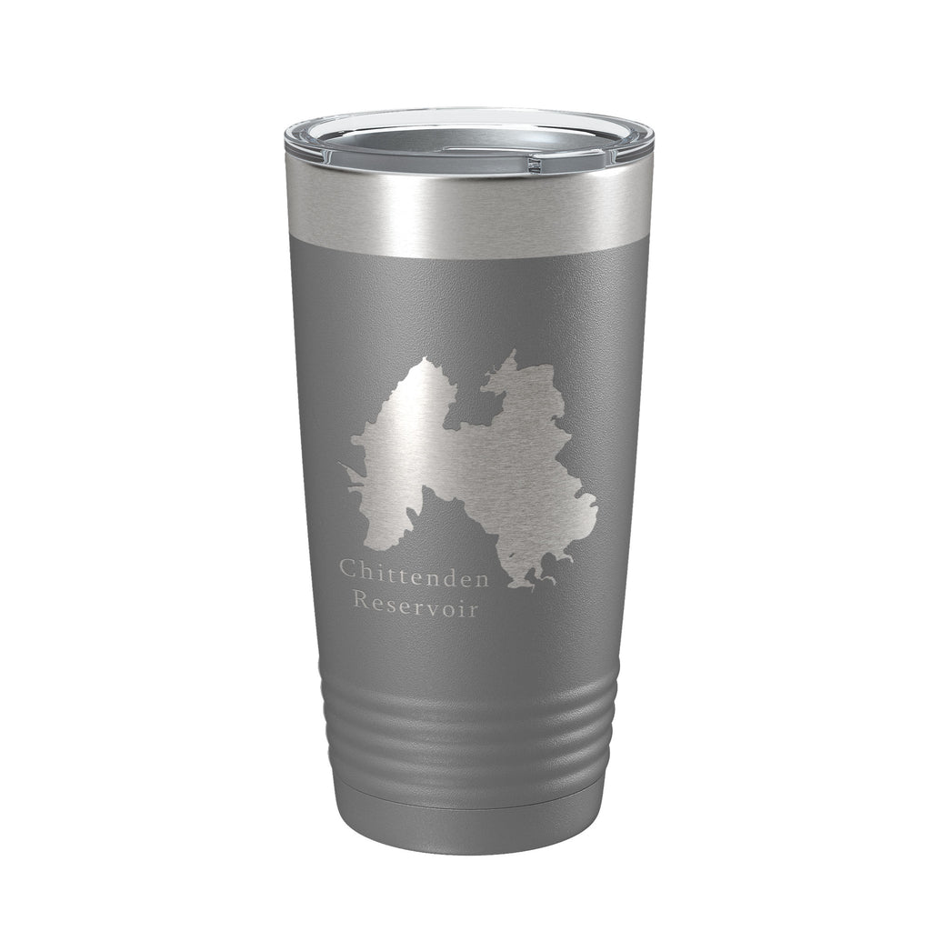 Chittenden Reservoir Tumbler Lake Map Travel Mug Insulated Laser Engraved Coffee Cup Vermont 20 oz