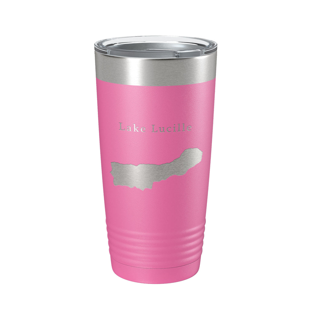 Lake Lucille Map Tumbler Travel Mug Insulated Laser Engraved Coffee Cup Alaska 20 oz
