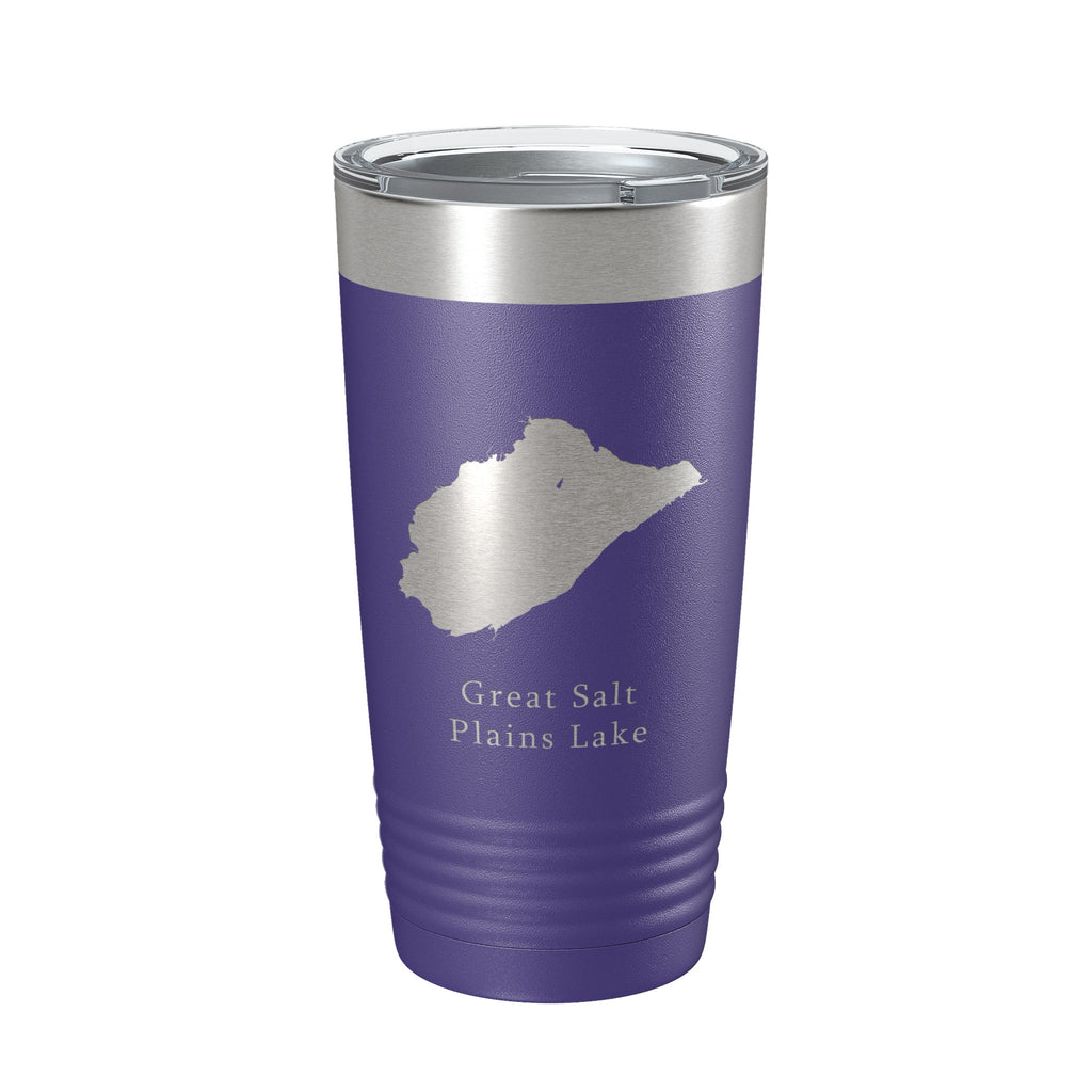 Great Salt Plains Lake Map Tumbler Travel Mug Insulated Laser Engraved Coffee Cup Oklahoma 20 oz