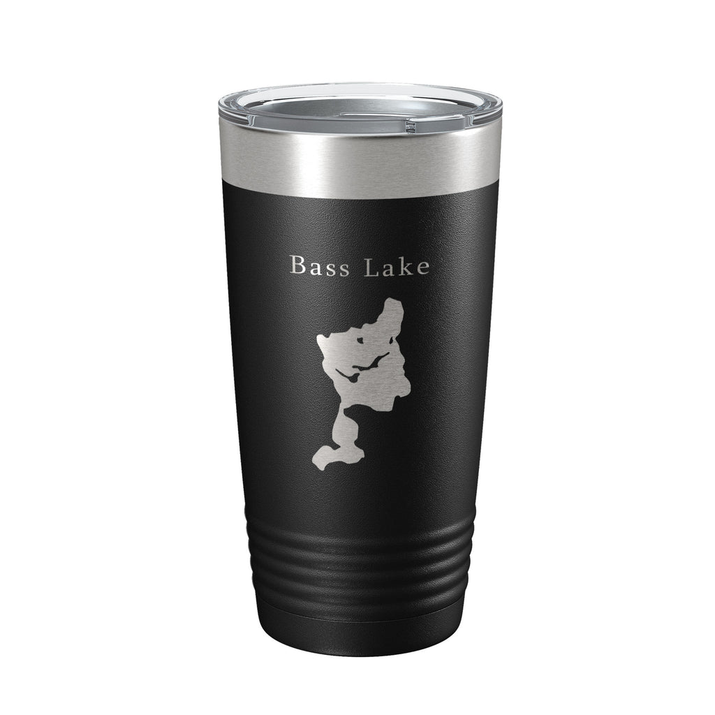 Bass Lake Map Tumbler Travel Mug Insulated Laser Engraved Coffee Cup Grand Traverse County Michigan 20 oz