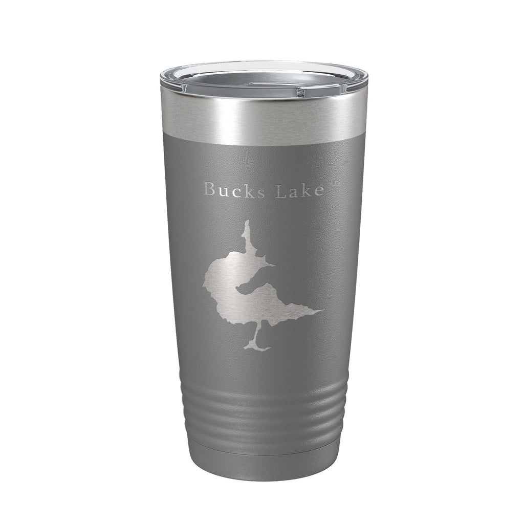 Bucks Lake Map Tumbler Travel Mug Insulated Laser Engraved Coffee Cup California 20 oz