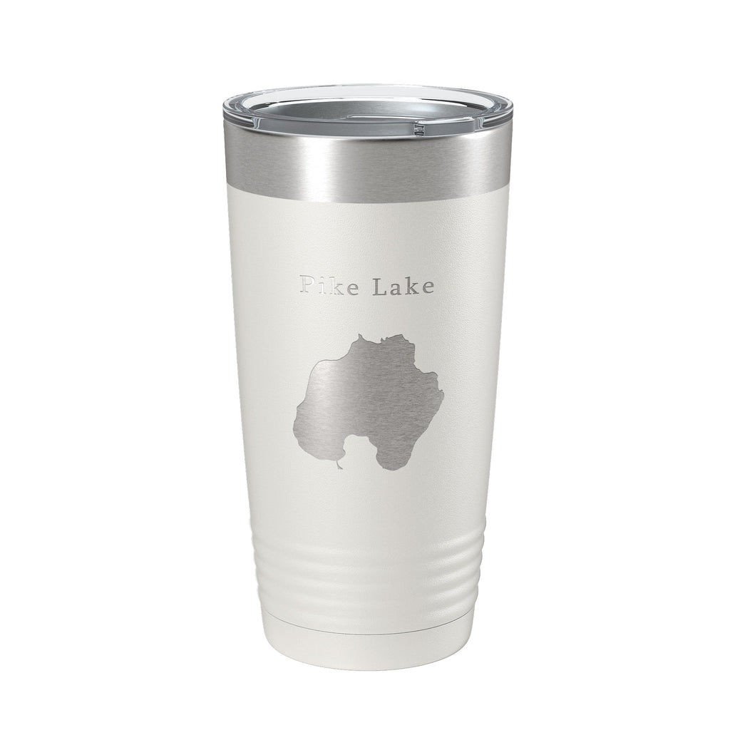 Pike Lake Map Tumbler Travel Mug Insulated Laser Engraved Coffee Cup Washington County Wisconsin 20 oz