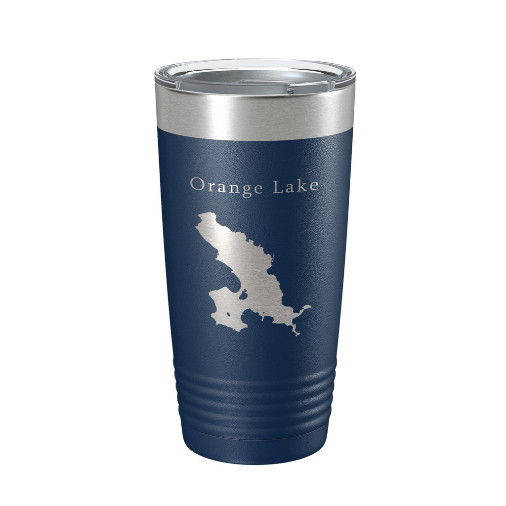 Orange Lake Map Tumbler Travel Mug Insulated Laser Engraved Coffee Cup Florida 20 oz