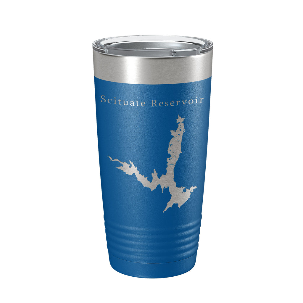 Scituate Reservoir Tumbler Lake Map Travel Mug Insulated Laser Engraved Coffee Cup Providence Rhode Island 20 oz