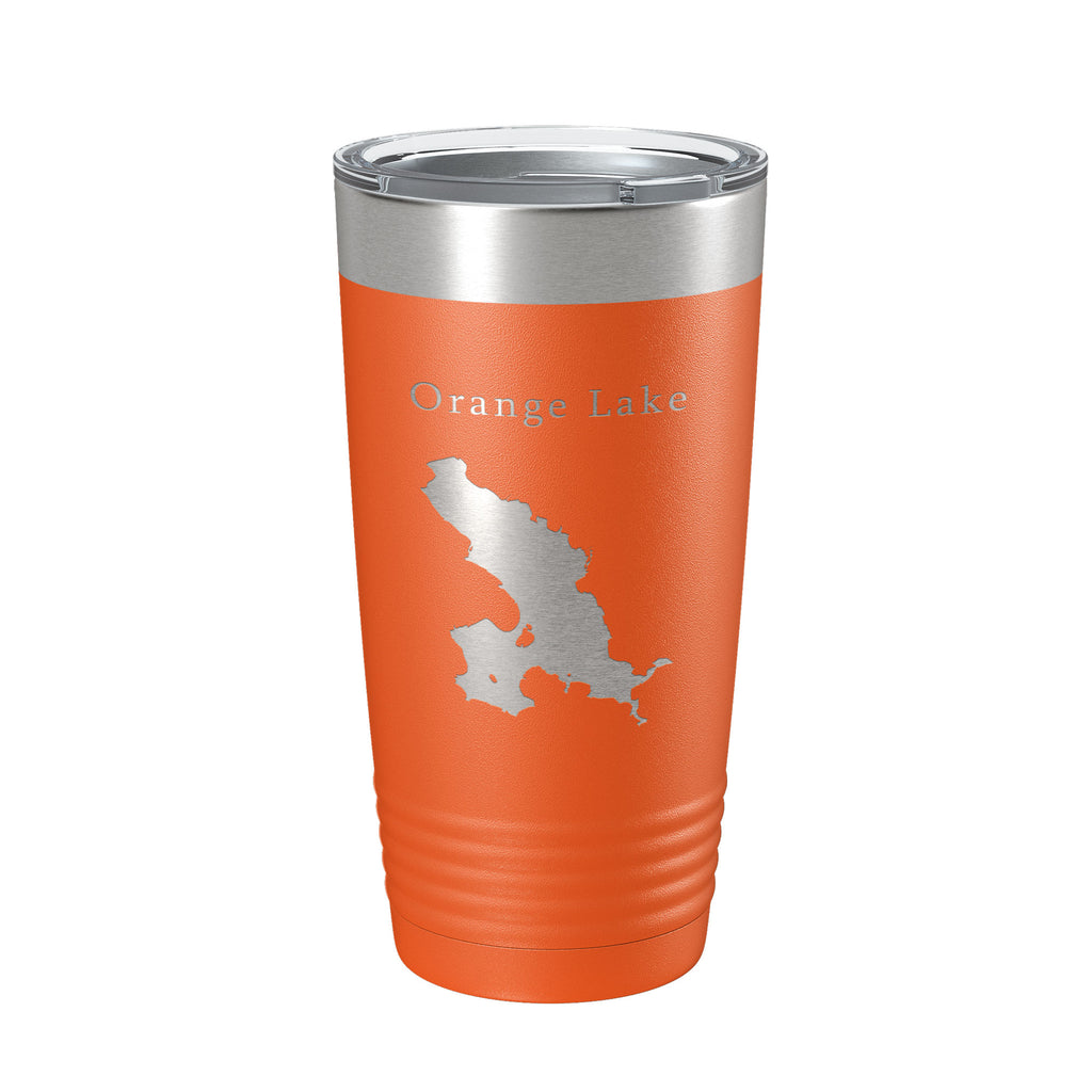 Orange Lake Map Tumbler Travel Mug Insulated Laser Engraved Coffee Cup Florida 20 oz