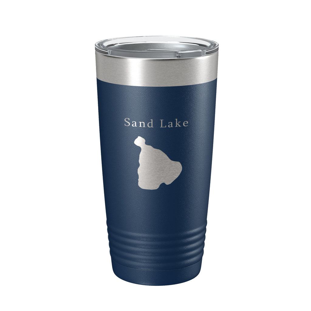 Sand Lake Map Tumbler Travel Mug Insulated Laser Engraved Coffee Cup Michigan 20 oz