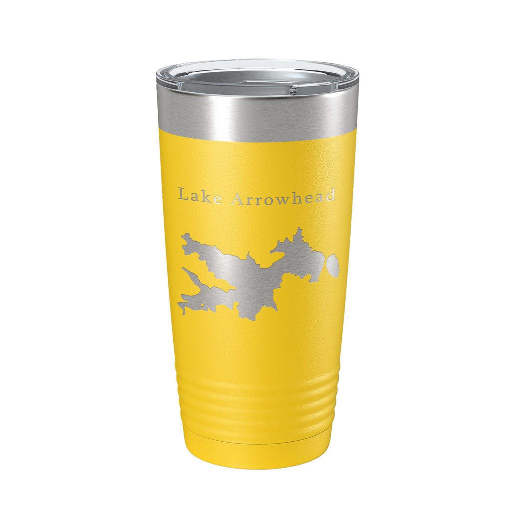 Lake Arrowhead Map Tumbler Travel Mug Insulated Laser Engraved Coffee Cup California 20 oz