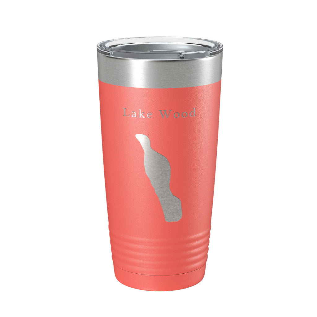 Lake Wood Map Tumbler Travel Mug Insulated Laser Engraved Coffee Cup Acadia Maine 20 oz