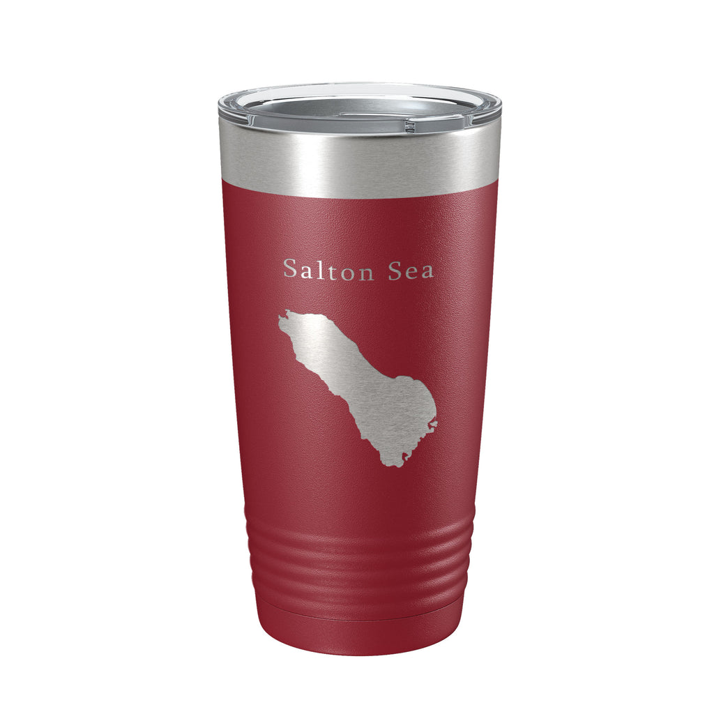 Salton Sea Tumbler Lake Map Travel Mug Insulated Laser Engraved Coffee Cup California 20 oz
