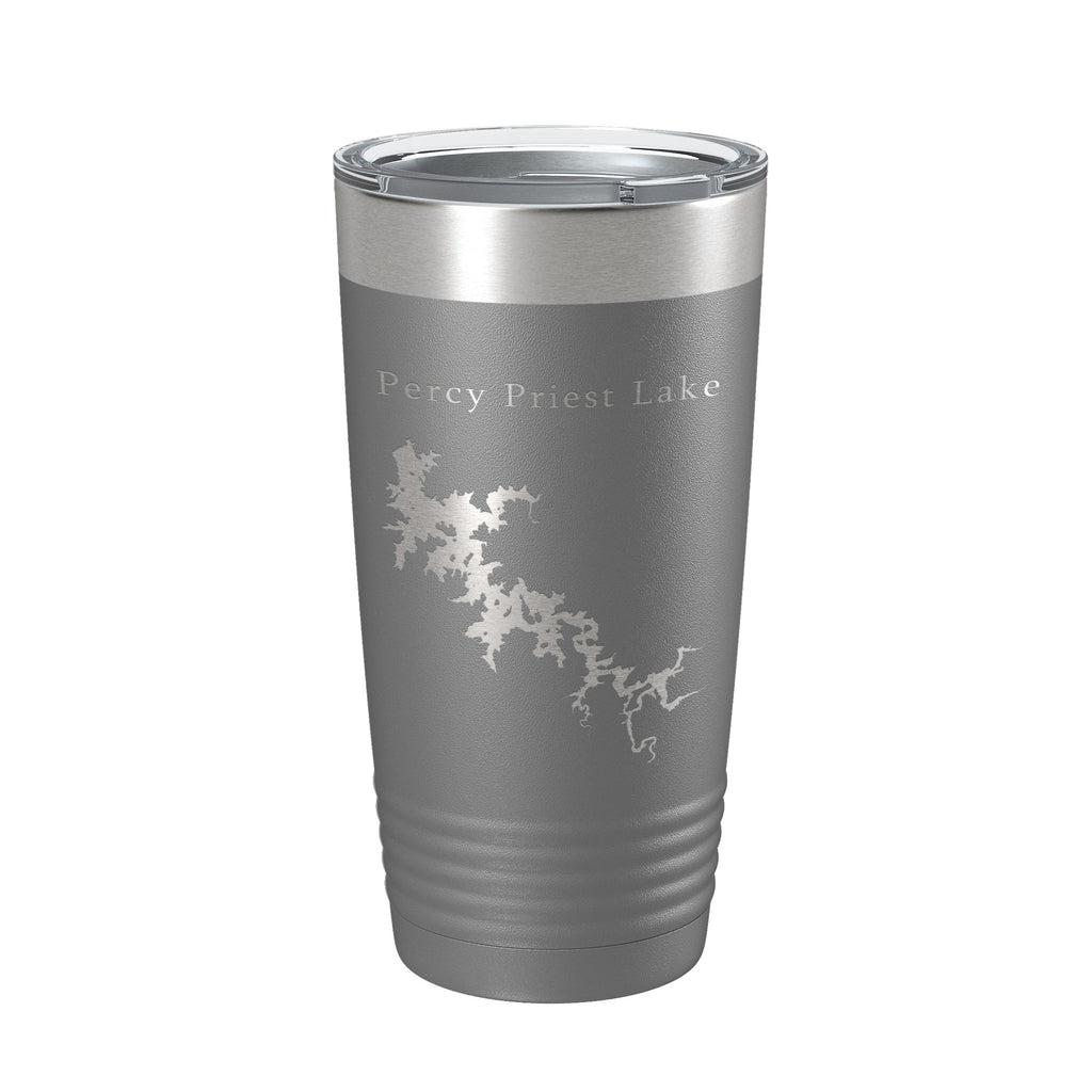 Percy Priest Lake Map Tumbler Travel Mug Insulated Laser Engraved Coffee Cup Tennessee 20 oz