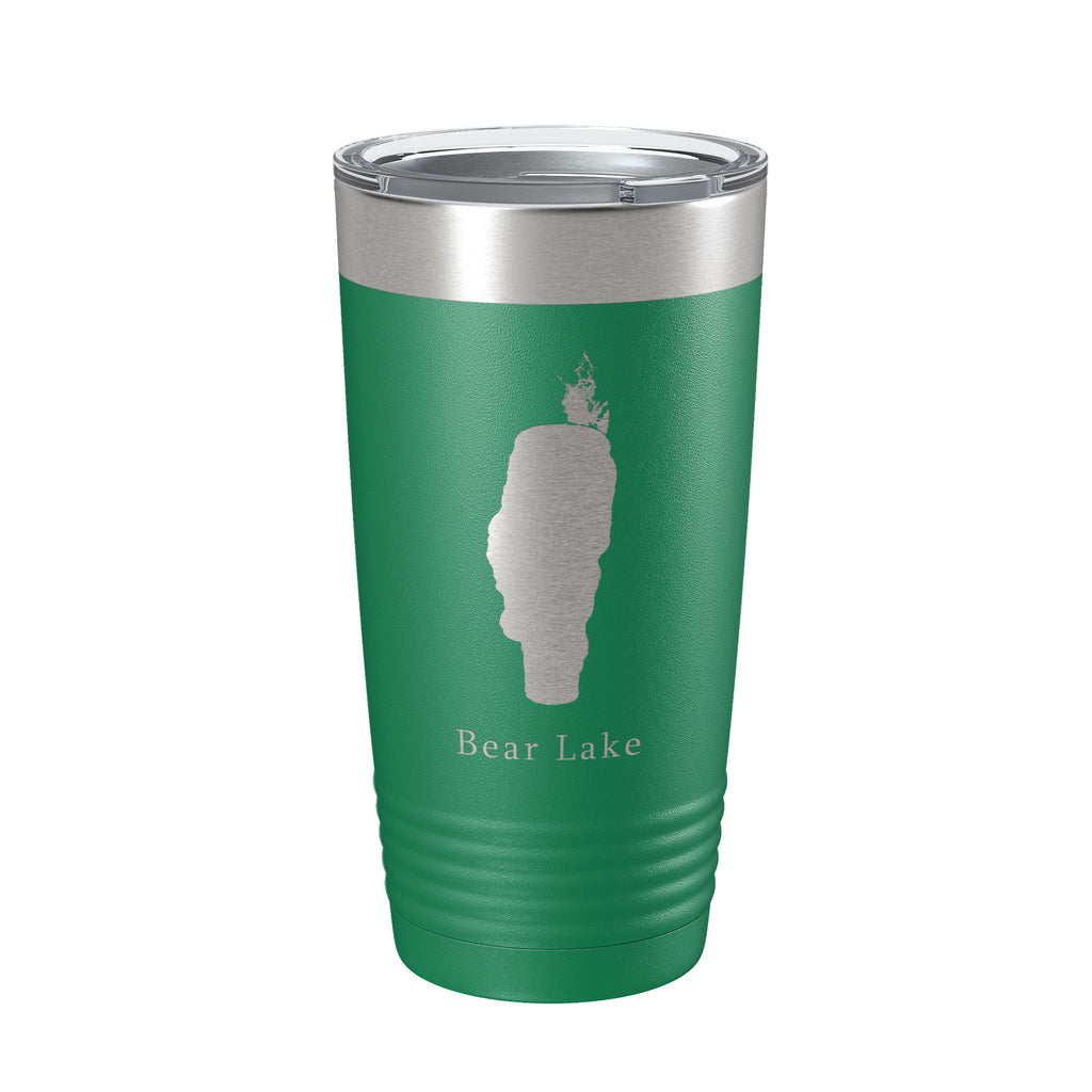 Bear & Mud Lakes Map Tumbler Travel Mug Insulated Laser Engraved Coffee Cup Idaho 20 oz