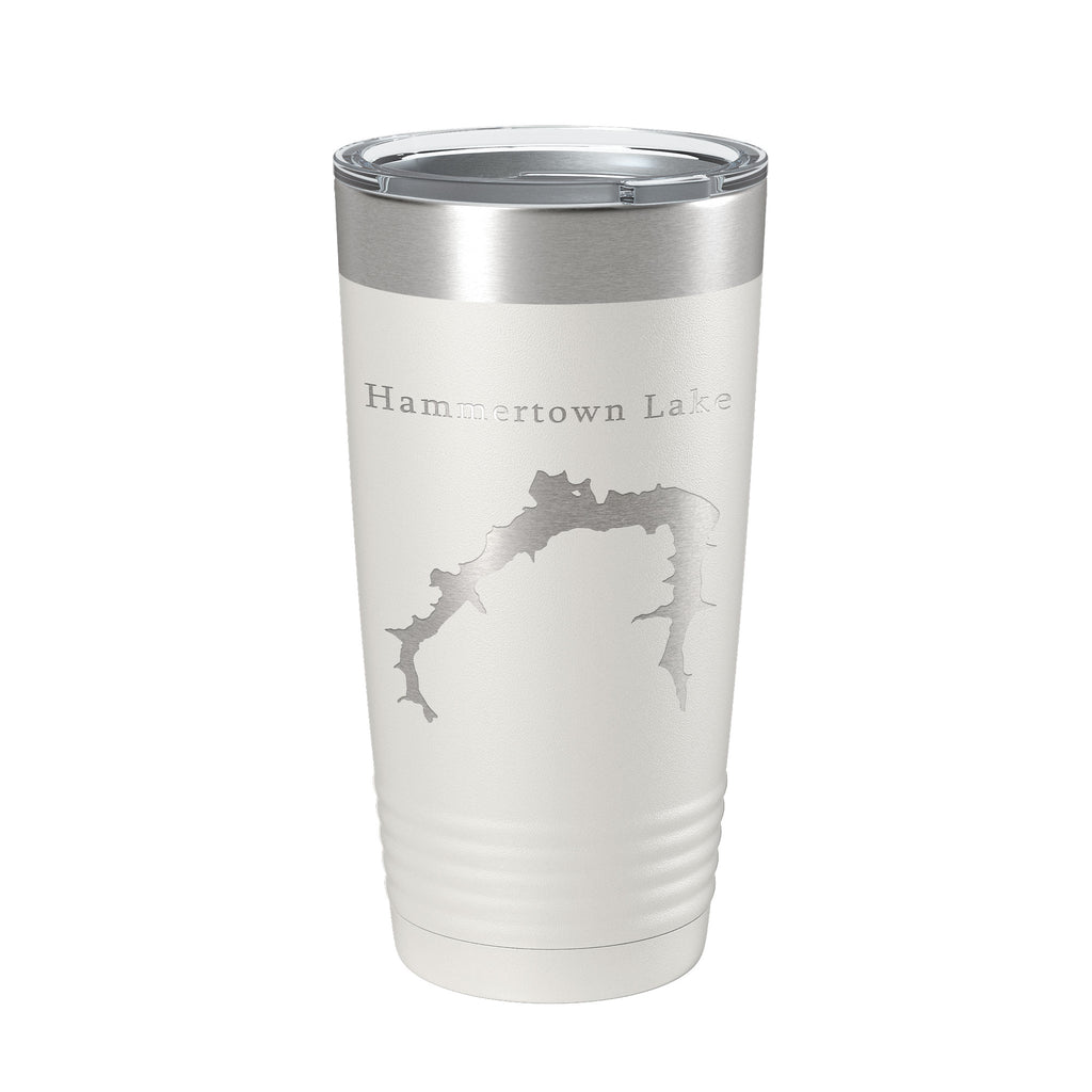 Hammertown Lake Map Tumbler Travel Mug Insulated Laser Engraved Coffee Cup Jackson City Reservoir Ohio 20 oz