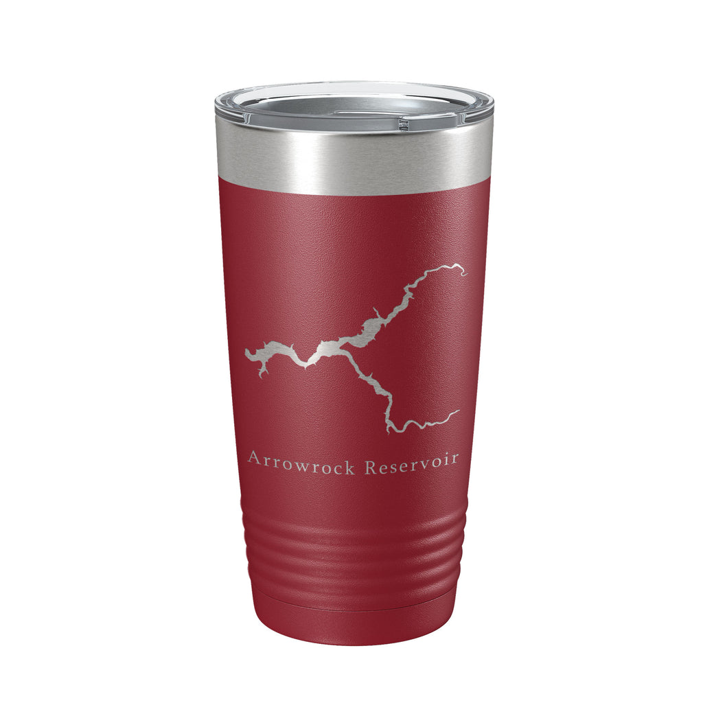 Arrowrock Reservoir Tumbler Lake Map Travel Mug Insulated Laser Engraved Coffee Cup Boise River Idaho 20 oz