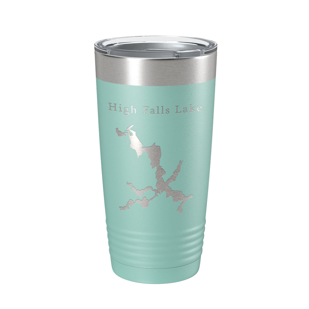 High Falls Lake Map Tumbler Travel Mug Insulated Laser Engraved Coffee Cup Georgia 20 oz