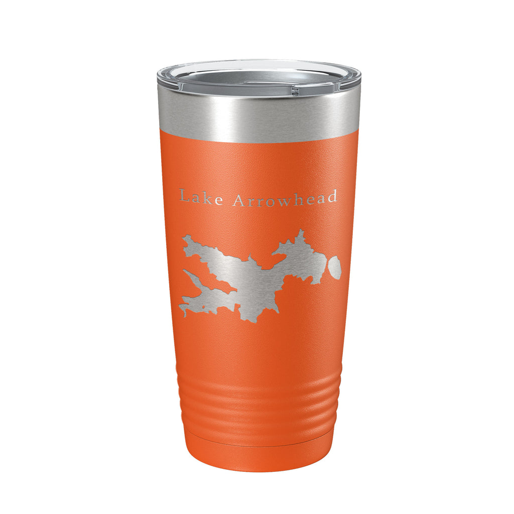 Lake Arrowhead Map Tumbler Travel Mug Insulated Laser Engraved Coffee Cup California 20 oz