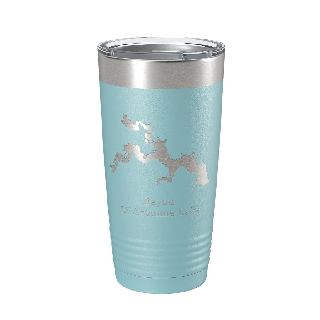 Bayou D'Arbonne Lake Map Tumbler Travel Mug Insulated Laser Engraved Coffee Cup Louisiana 20 oz