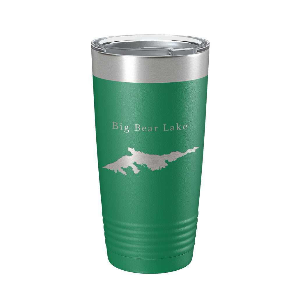 Big Bear Lake Map Tumbler Travel Mug Insulated Laser Engraved Coffee Cup California 20 oz
