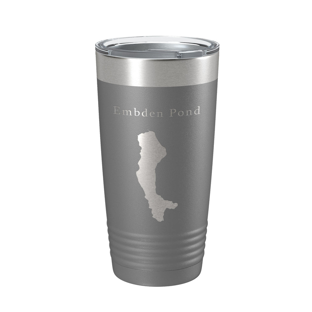 Embden Pond Tumbler Lake Map Travel Mug Insulated Laser Engraved Coffee Cup Maine 20 oz