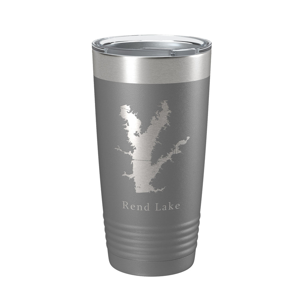 Rend Lake Map Tumbler Travel Mug Insulated Laser Engraved Coffee Cup Illinois 20 oz