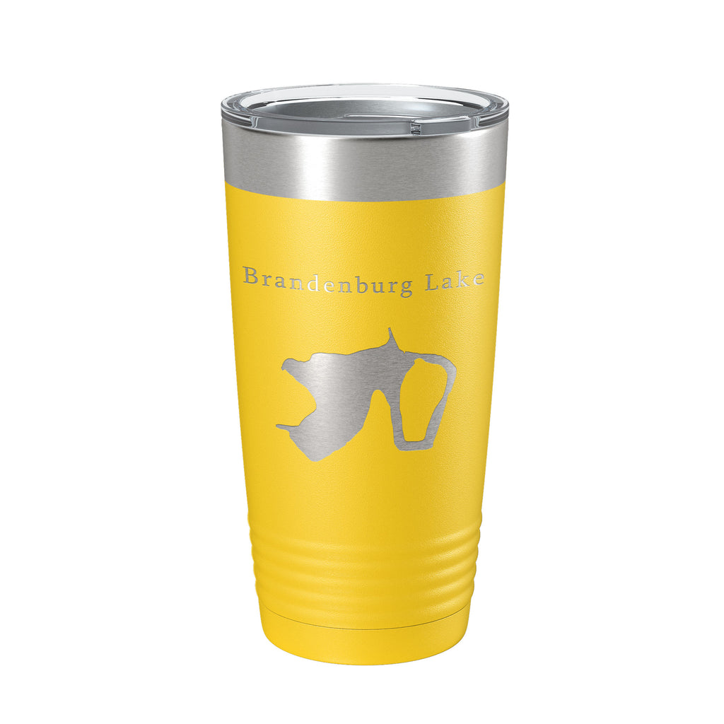 Brandenburg Lake Map Tumbler Travel Mug Insulated Laser Engraved Coffee Cup Illinois 20 oz