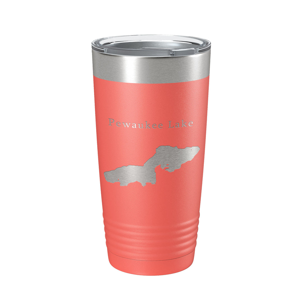 Pewaukee Lake Map Tumbler Travel Mug Insulated Laser Engraved Coffee Cup Wisconsin 20 oz