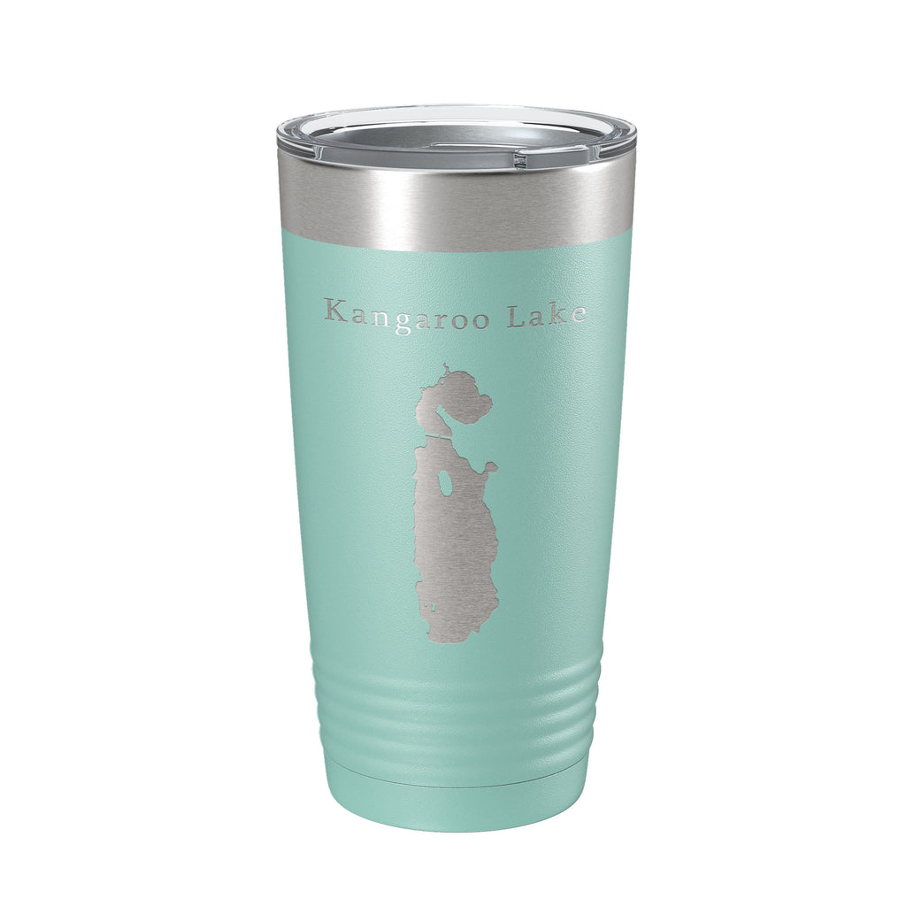 Kangaroo Lake Map Tumbler Travel Mug Insulated Laser Engraved Coffee Cup Wisconsin 20 oz