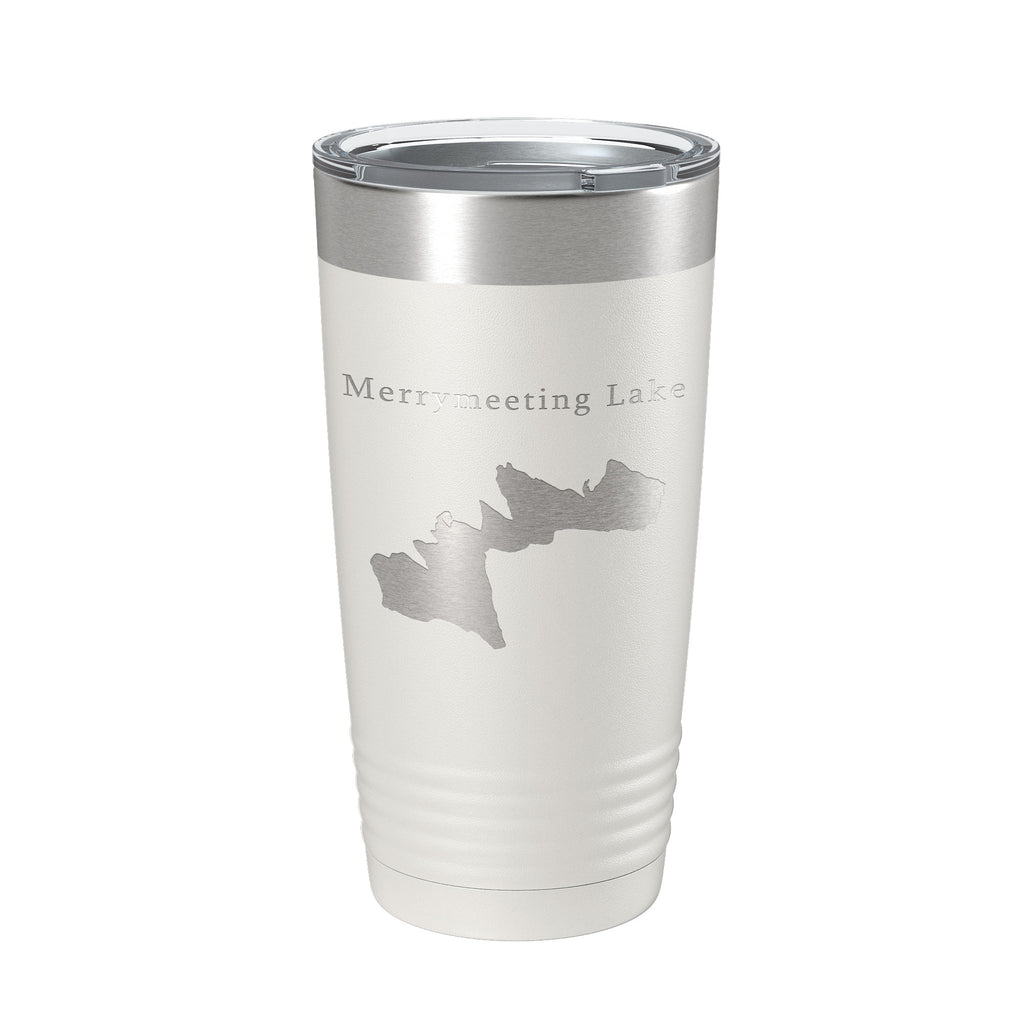 Merrymeeting Lake Map Tumbler Travel Mug Insulated Laser Engraved Coffee Cup New Hampshire 20 oz