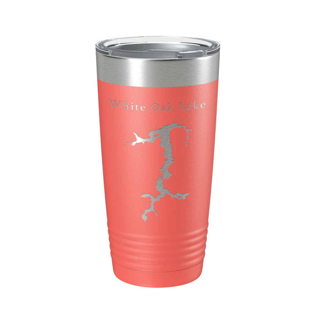 White Oak Lake Map Tumbler Travel Mug Insulated Laser Engraved Coffee Cup Arkansas 20 oz