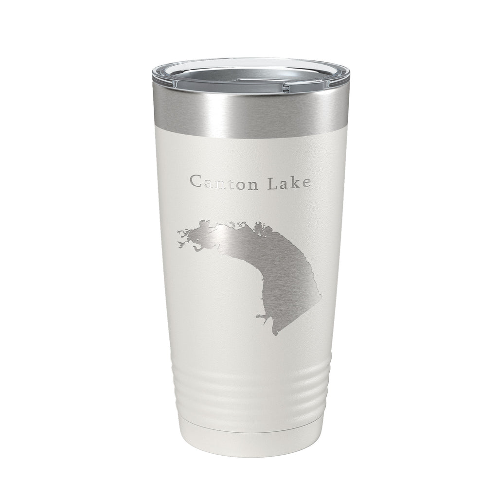 Canton Lake Map Tumbler Travel Mug Insulated Laser Engraved Coffee Cup Oklahoma 20 oz