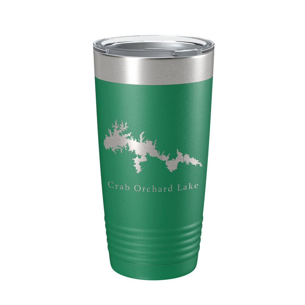 Crab Orchard Lake Map Tumbler Travel Mug Insulated Laser Engraved Coffee Cup Illinois 20 oz