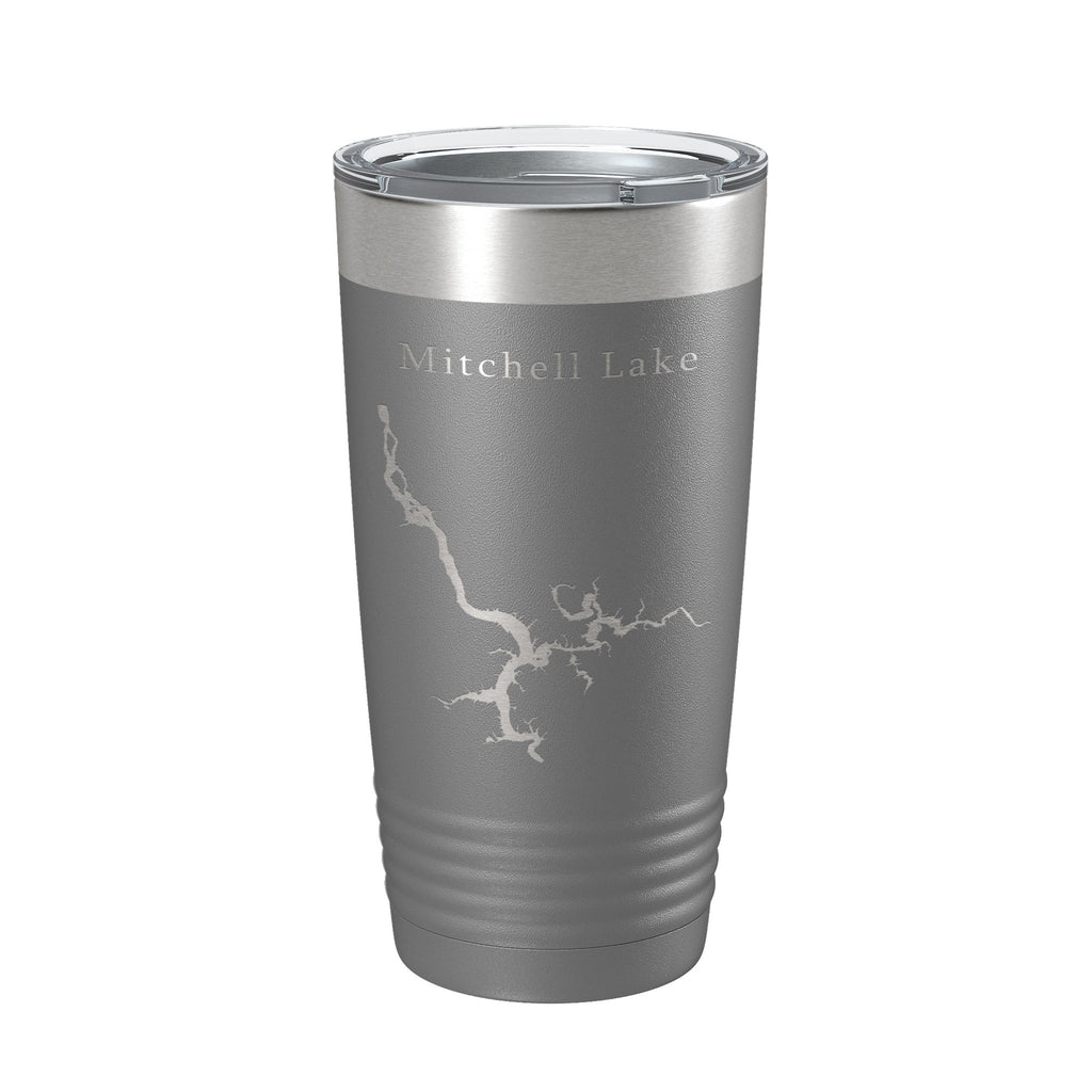 Mitchell Lake Map Tumbler Travel Mug Insulated Laser Engraved Coffee Cup Alabama 20 oz