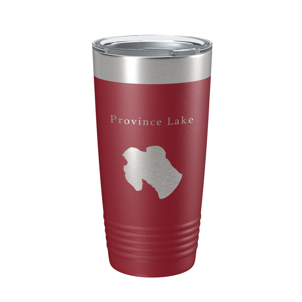 Province Lake Map Tumbler Travel Mug Insulated Laser Engraved Coffee Cup Maine 20 oz