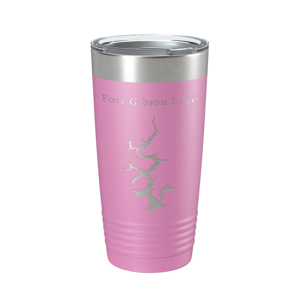 Fort Gibson Lake Map Tumbler Travel Mug Insulated Laser Engraved Coffee Cup Oklahoma 20 oz