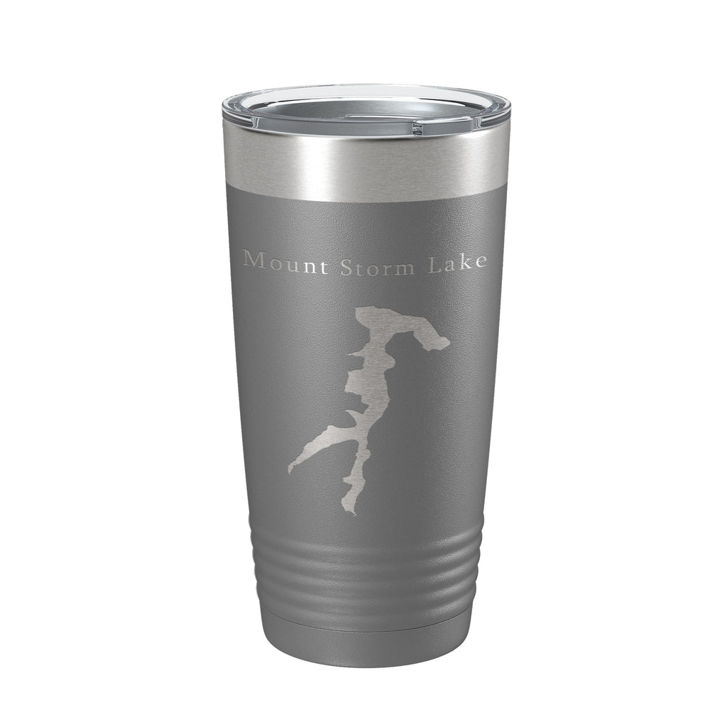 Mount Storm Lake Map Tumbler Travel Mug Insulated Laser Engraved Coffee Cup West Virginia 20 oz