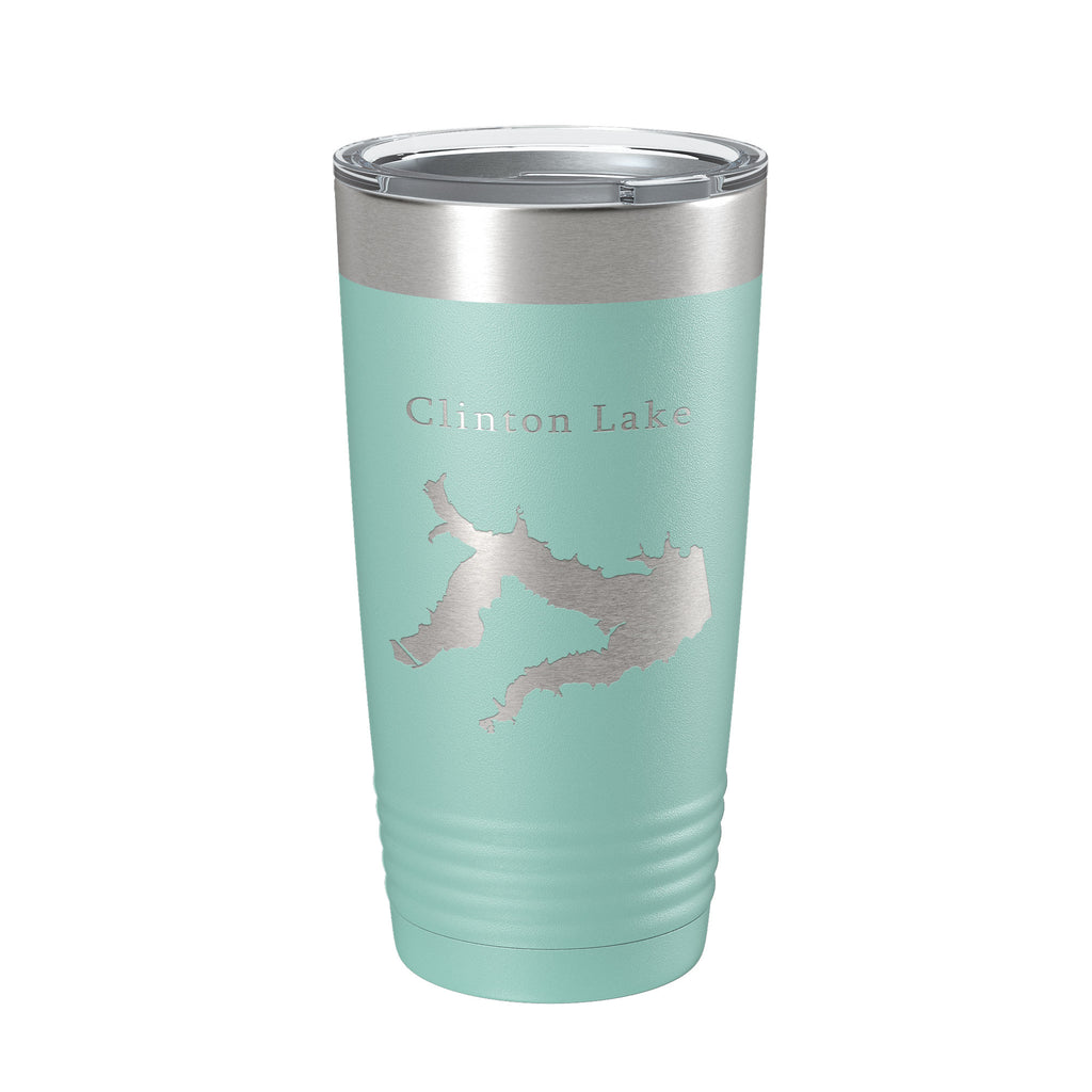 Clinton Lake Map Tumbler Travel Mug Insulated Laser Engraved Coffee Cup Kansas 20 oz