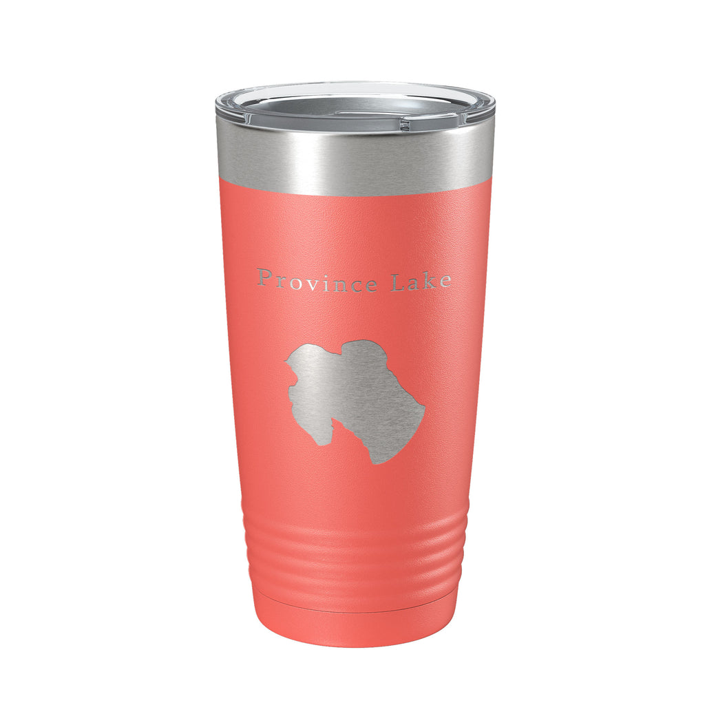 Province Lake Map Tumbler Travel Mug Insulated Laser Engraved Coffee Cup Maine 20 oz