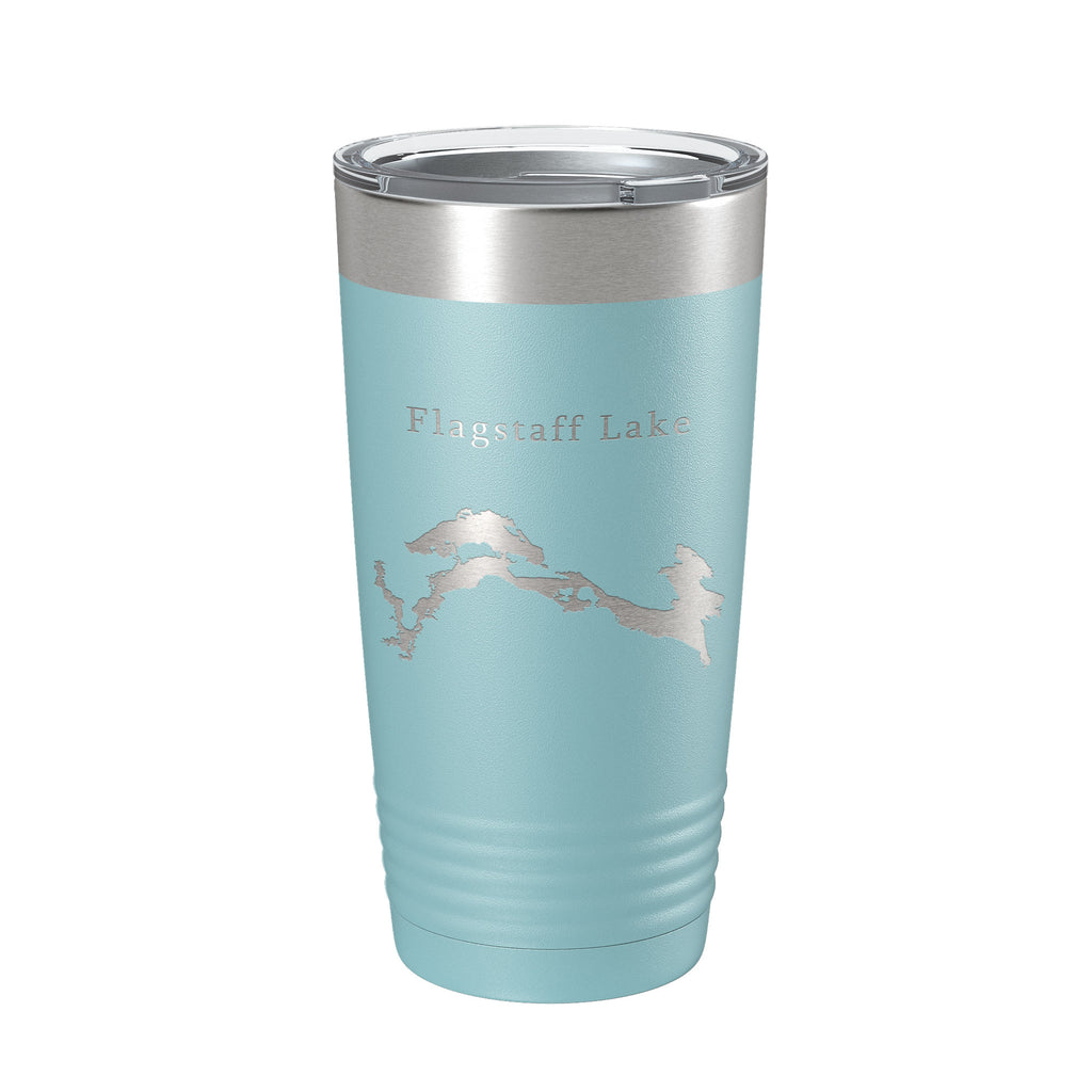 Flagstaff Lake Map Tumbler Travel Mug Insulated Laser Engraved Coffee Cup Maine 20 oz