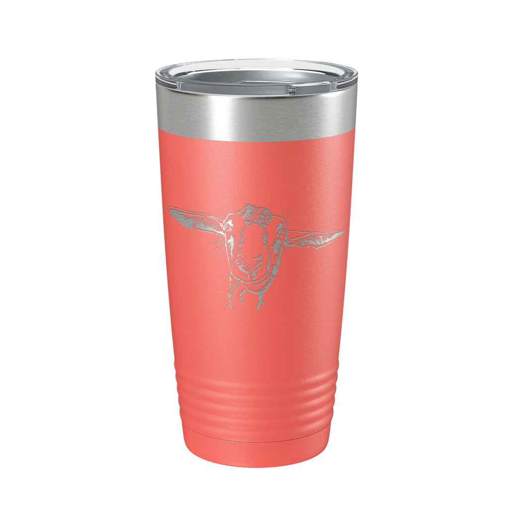 Goat Tumbler Goat Face Travel Mug Insulated Laser Engraved Coffee Cup Farmer Gift 4H 20 oz