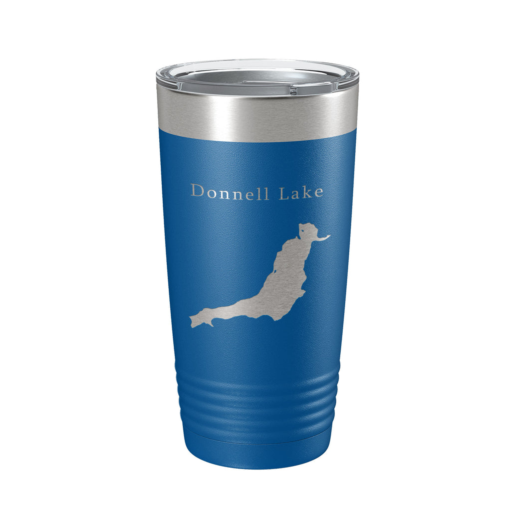Donnell Lake Map Tumbler Travel Mug Insulated Laser Engraved Coffee Cup California 20 oz