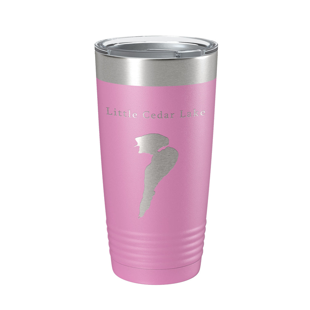 Little Cedar Lake Map Tumbler Travel Mug Insulated Laser Engraved Coffee Cup Wisconsin 20 oz