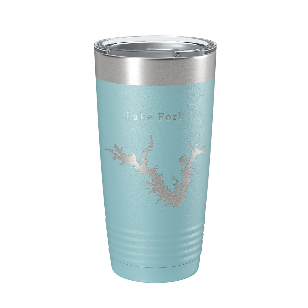 Lake Fork Reservoir Map Tumbler Travel Mug Insulated Laser Engraved Coffee Cup Texas 20 oz