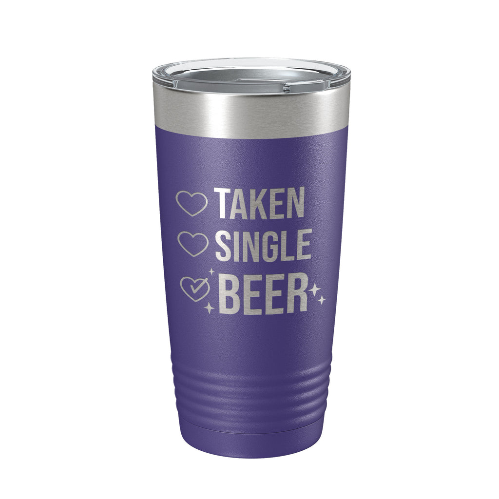 Valentine's Day Funny Tumbler Checklist Galentine's Gift Travel Mug Taken Single Beer Insulated Laser Engraved Coffee Cup 20 oz