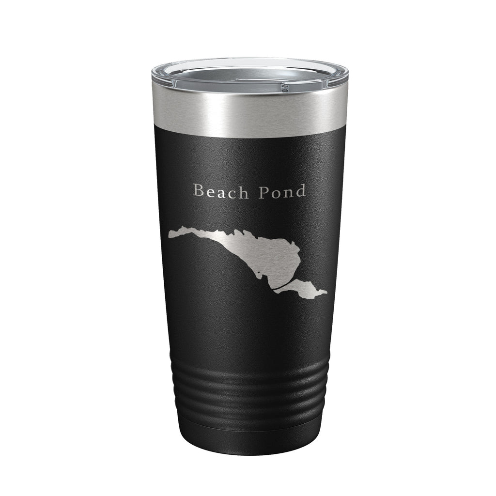 Beach Pond Tumbler Lake Map Travel Mug Insulated Laser Engraved Coffee Cup Connecticut Rhode Island 20 oz