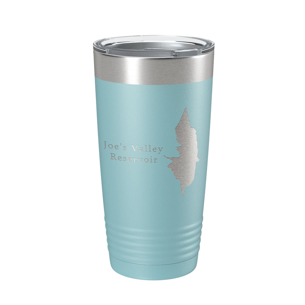 Joe's Valley Reservoir Tumbler Lake Map Travel Mug Insulated Laser Engraved Coffee Cup Utah 20 oz