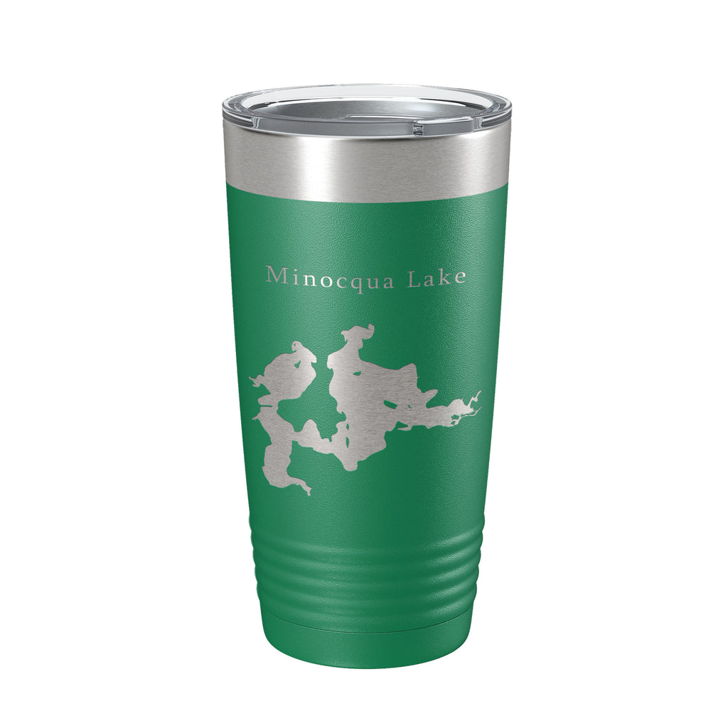 Minocqua Lake Map Tumbler Travel Mug Insulated Laser Engraved Coffee Cup Wisconsin 20 oz
