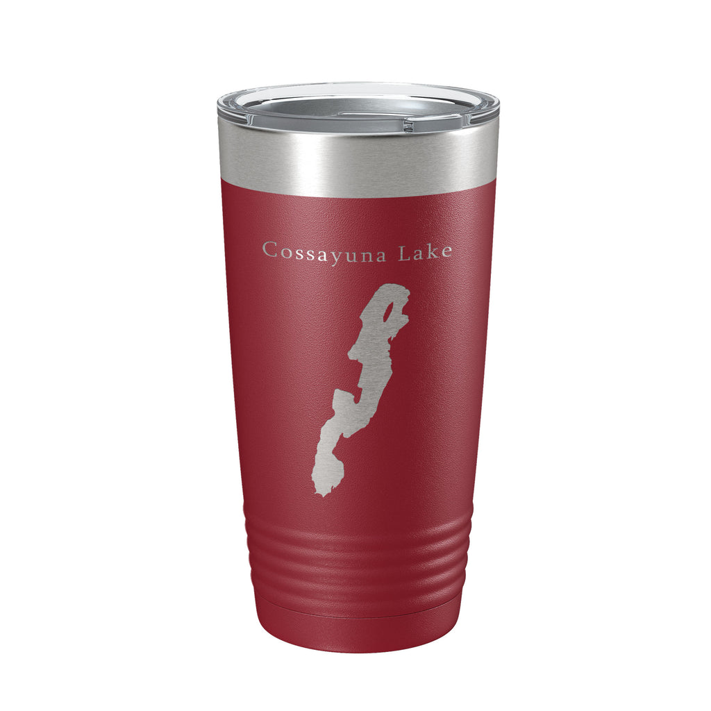 Cossayuna Lake Map Tumbler Travel Mug Insulated Laser Engraved Coffee Cup New York 20 oz